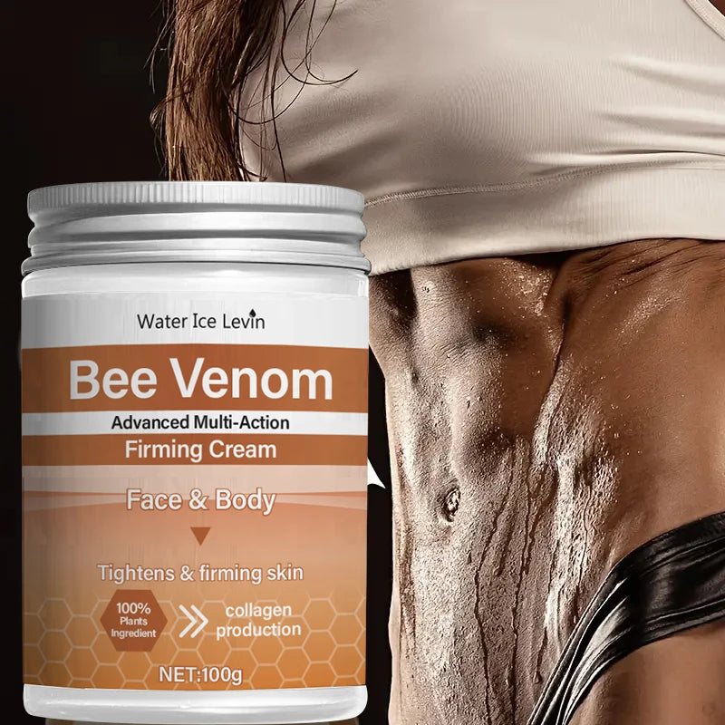Bee Venom Firming Abdominal Cream - Plant-Based, Moisturizing and Hydrating, Contains Hyaluronic Acid, Suitable for All Skin Types, Gentle on Sensitive Skin, Turmeric Skincare
