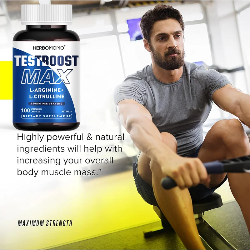 100 Capsules L-Arginine &amp; L-Citrulline Male Enhancing Supplement for Reproductive Health Natural Energizer Supporting Energy And