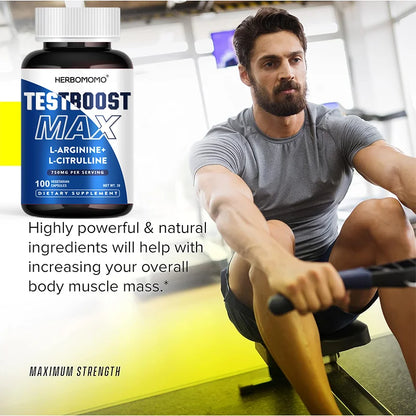 100 Capsules L-Arginine &amp; L-Citrulline Male Enhancing Supplement for Reproductive Health Natural Energizer Supporting Energy And