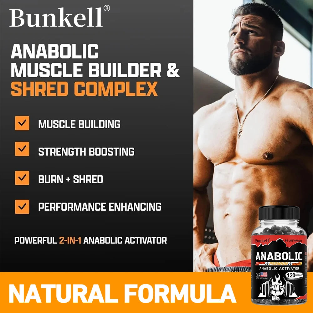 Muscle Builder Capsules - Helps Increase Strength, Endurance, Protein Synthesis,Promotes Faster Muscle Growth, Abs, Energy