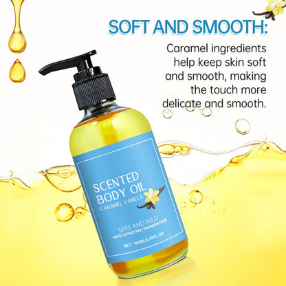 1-5pcs Stress Relief Body Oil with Vanilla - Deeply Moisturizes &amp; Soothes Muscles, Herbal Formula for Relaxing Bath &amp; Massage.