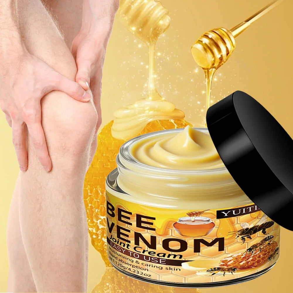 Bee Venom Joint Cream 120g Fast Absorption Non-Sticky Moisturizer for Elbows Shoulders Knees &amp; Back Skin &amp; Joints Care