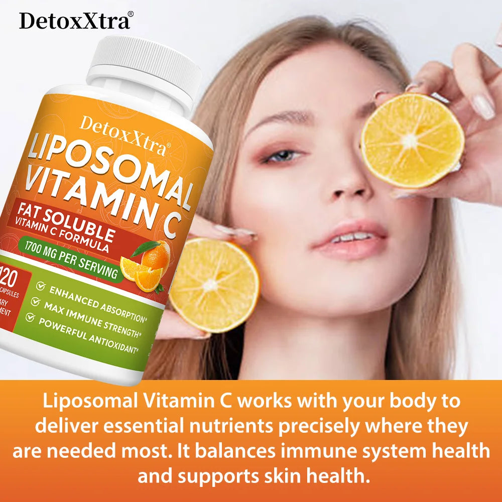 1700 Mg Liposome Vitamin C - Supports Immunity, Replenishes Energy, Promotes Collagen Production, Improves Skin Health