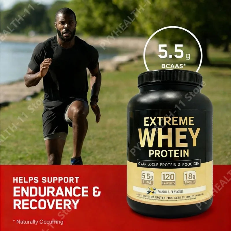 Whey Protein Powder White Mass Gainer Muscle Supplement Muscle Growth Sport Health Support for Gym Vanilla Flavor 1000g