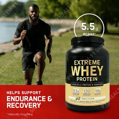 Whey Protein Powder White Mass Gainer Muscle Supplement Muscle Growth Sport Health Support for Gym Vanilla Flavor 1000g