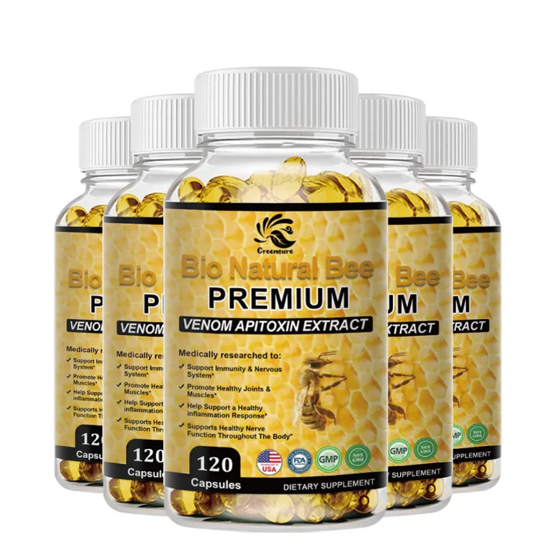 Greensure Natural BEE Venom Capsule for Immunity and Anti-oxidation - 60/120 Capsules - Non-GMO
