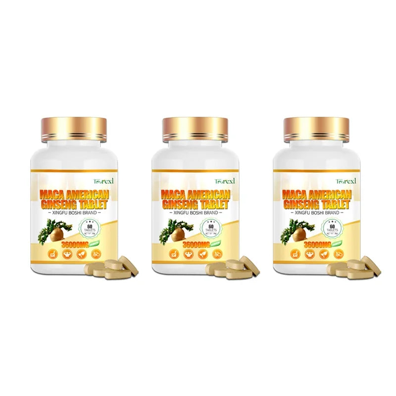 Organic Maca Root Powder with Ginseng Extract Supplement for Men and Women Health- Vegan,Potency enhancement Pills