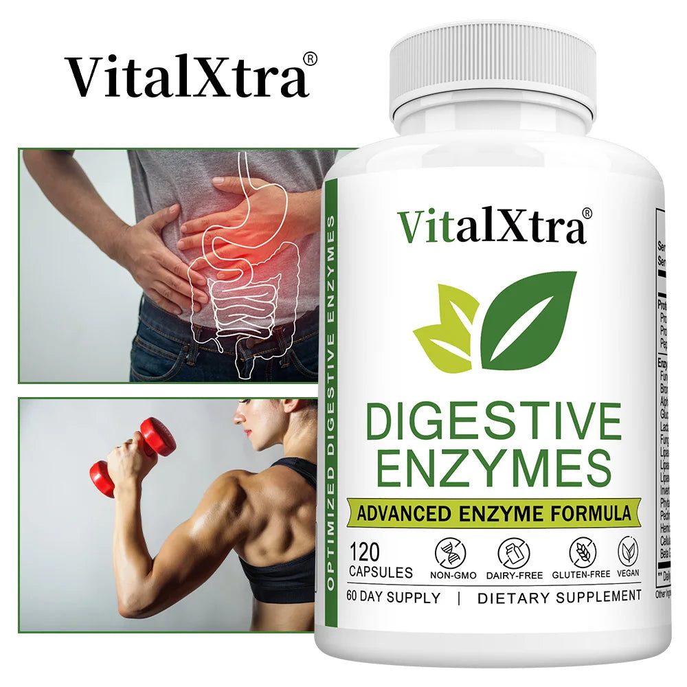Healthy Gut &amp; Powerful Digestive Enzymes for Enhanced Digestion - 18 Enzymes To Maintain Gut and Digestive System Health