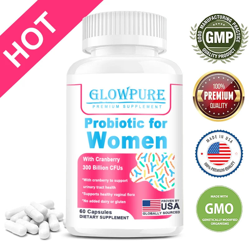 Probiotics for Women 300 Billion CFUs Probiotics 15-in-1 for Vaginal, Urinary Tract, PH Balance, Digestive, Gut, Bloating Health