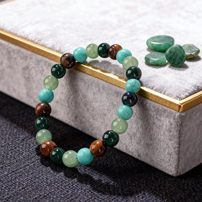 Spring Boho Summer Accessories Blue Turquoise Nature Stone Bracelets for Gifts Energy Charm Peri &amp; Menopause Bracelet 2.2