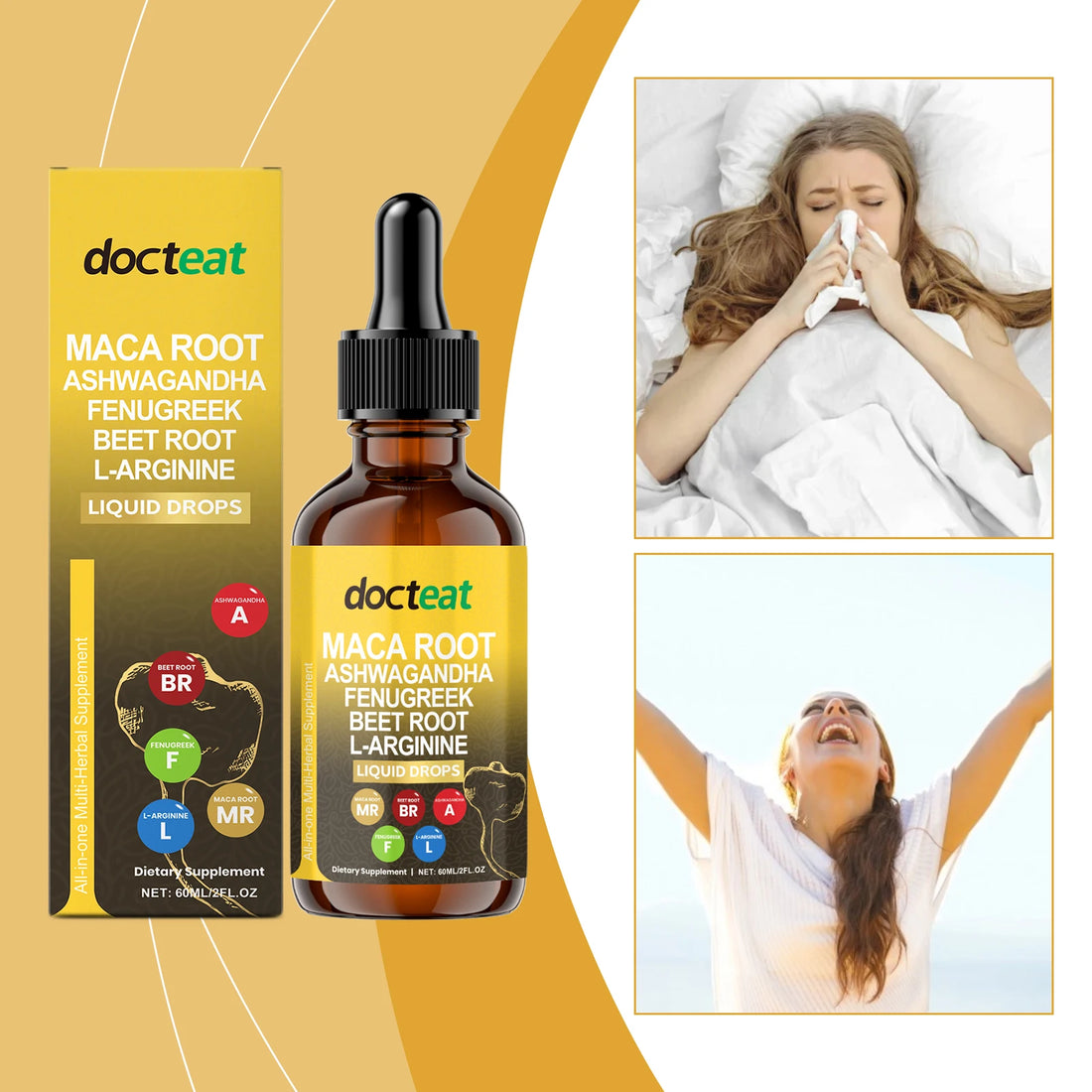Maca Supplement -Improve Performance, Energy, Endurance Muscle Mass Improve, Balance Hormones for Women and Men