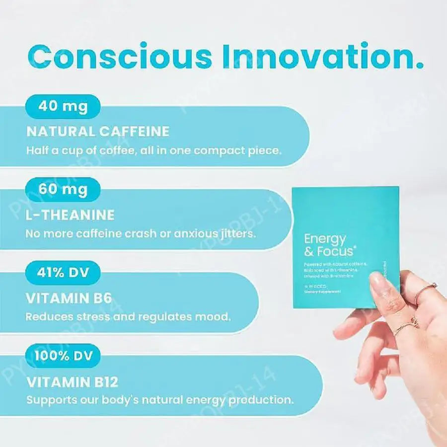 L-Theanine Chews Supplement Supports Natural Alertness Relaxation Peppermint Flavor Vegan Gluten Free