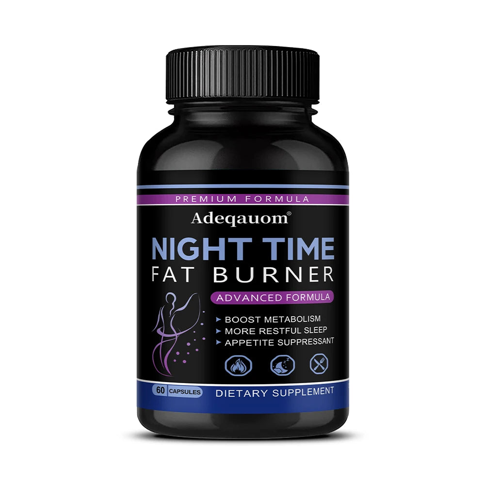 Nighttime Fat Burner Support Capsules, Supports Gentle Metabolism, Digestive Wellness &amp; Restful Sleep, Natural Supplement