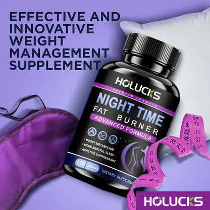 Buy 1 Get 1 Free! Pure Night Time Fat Burner Supplement, for Balances Hormones, Reduces Stress Eating &amp; Restful Sleep, Relax