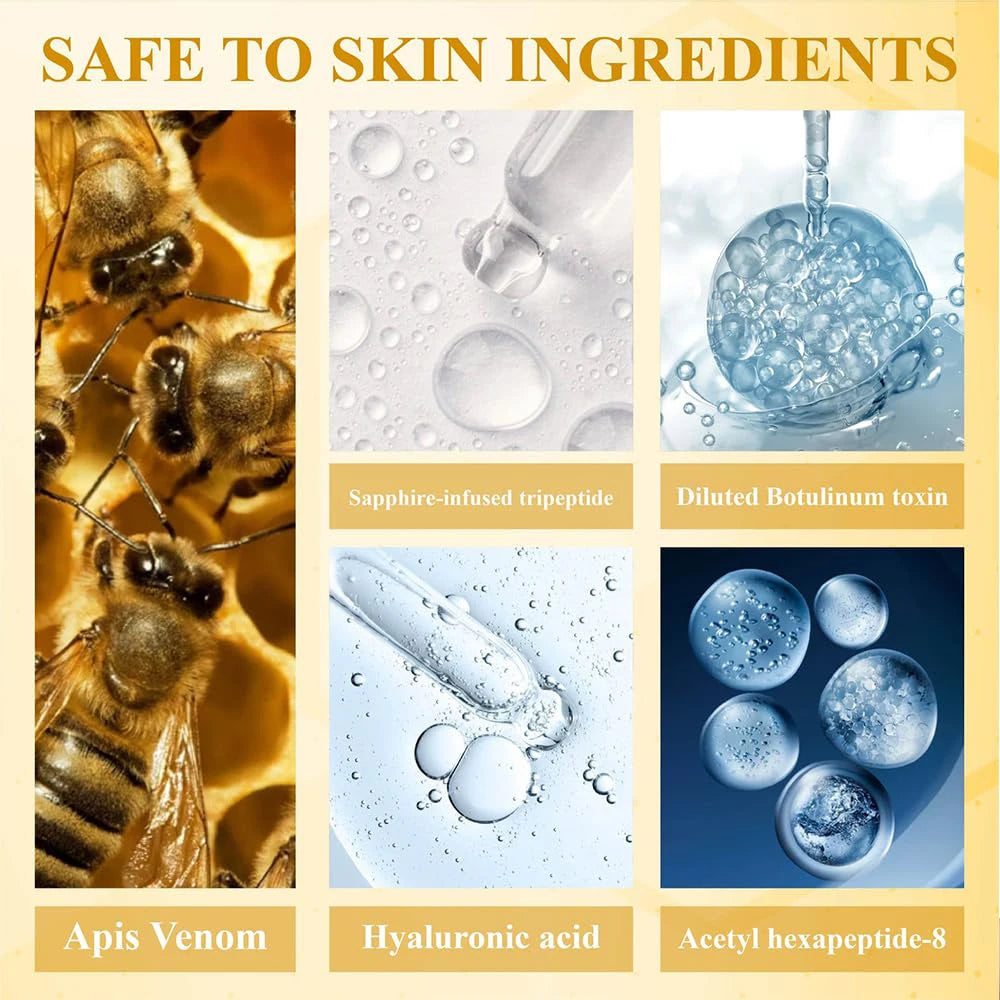 Bee Venom Firming Abdominal Cream - Plant-Based, Moisturizing and Hydrating, Contains Hyaluronic Acid, Suitable for All Skin Types, Gentle on Sensitive Skin, Turmeric Skincare