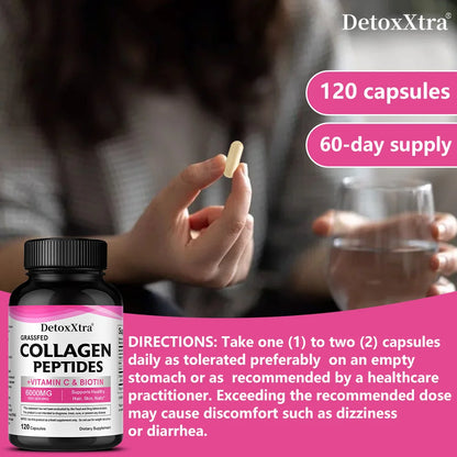 Collagen Supplement with Vitamin C &amp; Biotin – Supports Hair, Skin, Nails, Joints, Bone &amp; Anti-Aging, Skin Whitening Antioxidants