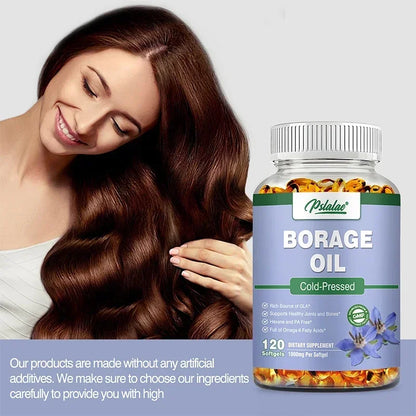 Borage Oil Capsules - Helps Maintain Skin, Joint and Bone Health, Relieves Cellular Stress, and Provides Antioxidant Support