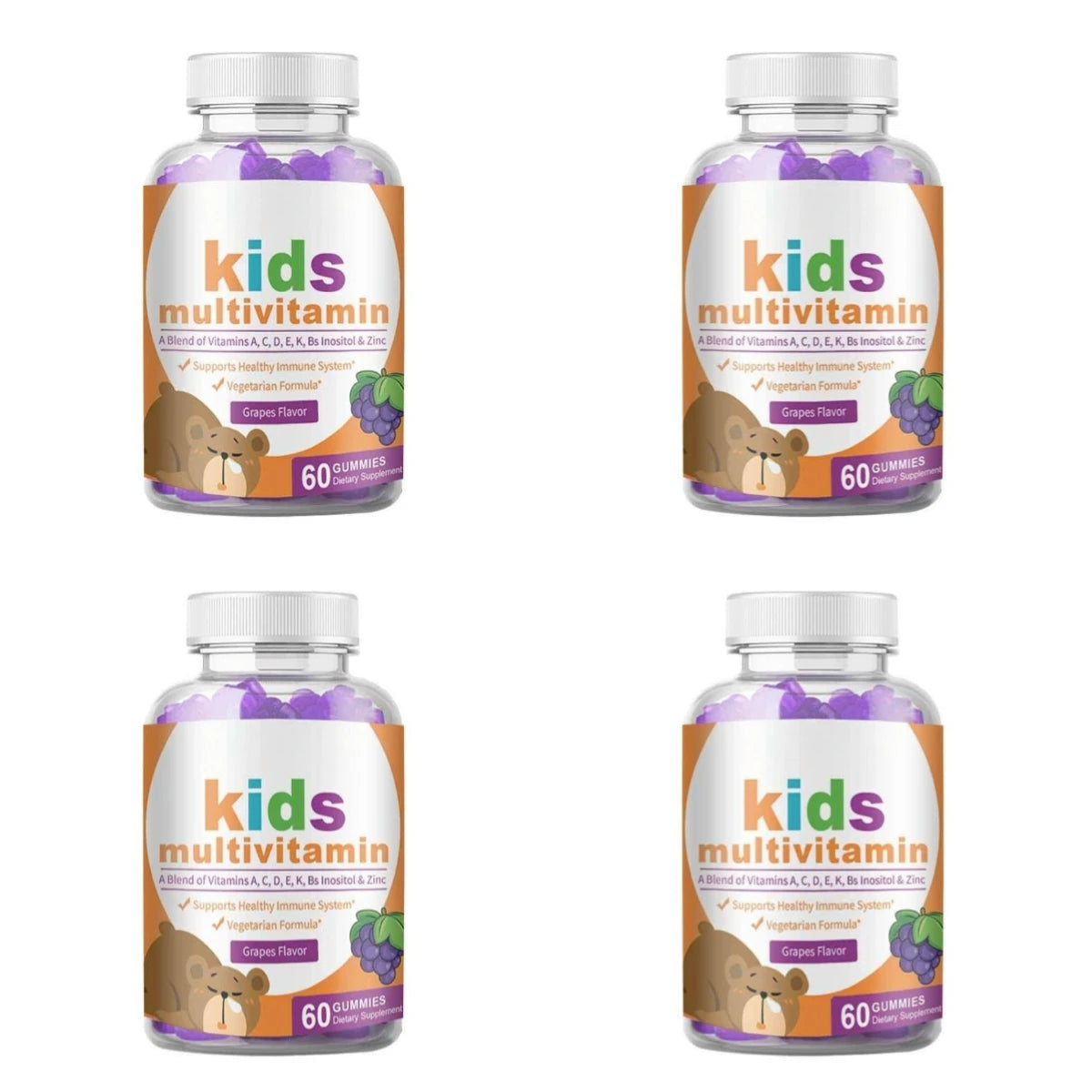 Multivitamin Gummies with Vitamins A C D3 E B6 B12 Biotin Folate Iodine Zinc Daily Wellness Chewable Supplement 60 Gummies