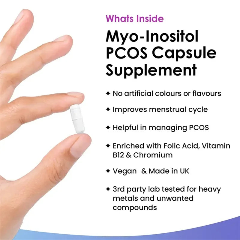 Myo-Inositol Supplement - Promotes Hormonal Balance and Ovarian Health, Regulates Menstrual Cycles, and Improves Mood