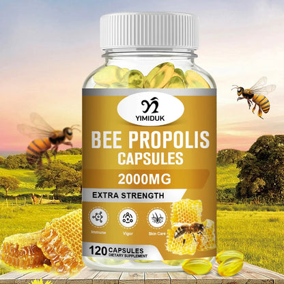 Buy 2 Get 2 Free! Strong Bee Propolis Extract Capsules, for Sore Throat, Overall Skin Care, Immune System Booster, Non-GMO