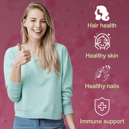 Women Hair Growth Supplement Capsules with Multivitamins, Collagen and Biotin for Thicker, Fuller Hair, Nails and Skin Health