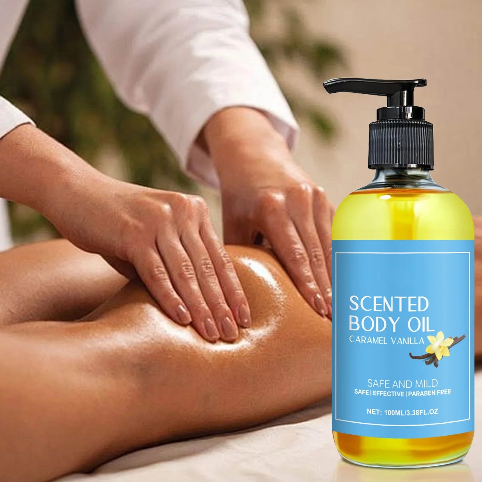 1-5pcs Stress Relief Body Oil with Vanilla - Deeply Moisturizes &amp; Soothes Muscles, Herbal Formula for Relaxing Bath &amp; Massage.