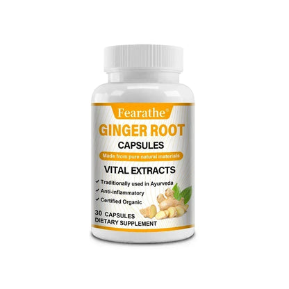 Organic Ginger Root Capsules 1200mg - with Black Pepper Extract,For Joint Health, Anti-Inflammation, Muscle, Immune Health