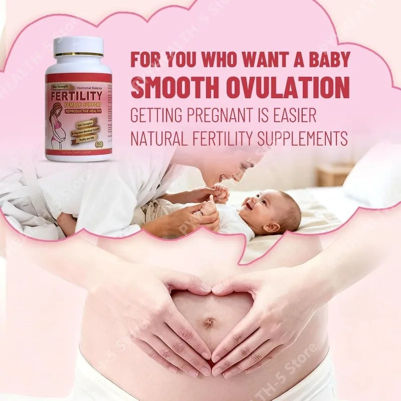 Fertility Tablets for Women, Female Prenatal Vitamin Supplements, Support Ovulation &amp; Conception, 60 Count Daily Routine