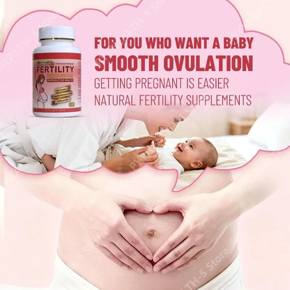 Fertility Tablets for Women, Female Prenatal Vitamin Supplements, Support Ovulation &amp; Conception, 60 Count Daily Routine