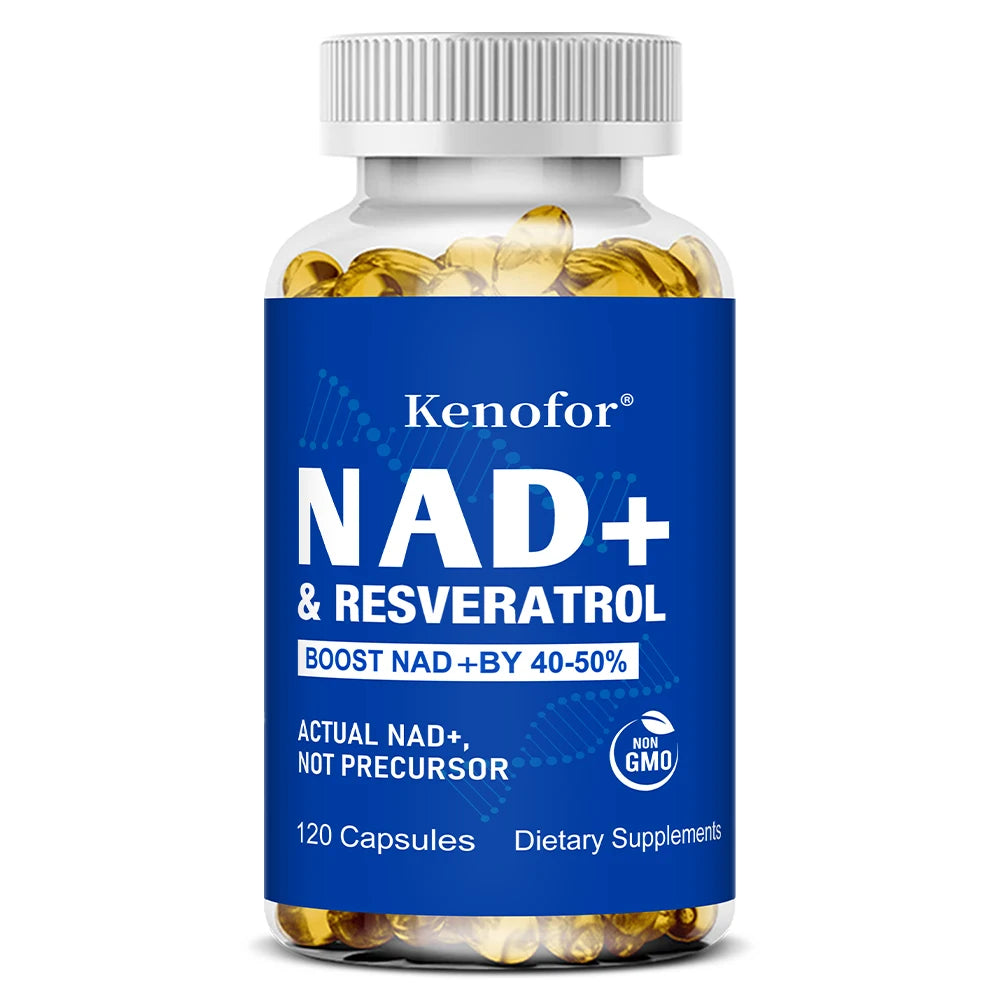 Kenofor NAD+ Supplements with Resveratrol - Anti-Aging, Supports Natural Energy - Improve The Immune System Veggie Capsuels