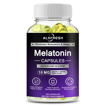 Alxfresh Melatonin 10 mg Supplement Fast Dissolve 60/120 Tablets | Drug Free | Vegetarian, Non-GMO, Gluten Free