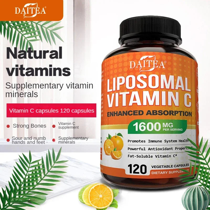 Liposomal Vitamin C 1600 Mg - Highly Absorbable, Fat Soluble Vitamin C, Antioxidant Supplement, Immune System &amp; Collagen Booster