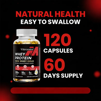 Whey Protein Capsules – High Concentration, Promotes Post-workout Recovery,  Build Abdominal Muscle &amp; Athletic