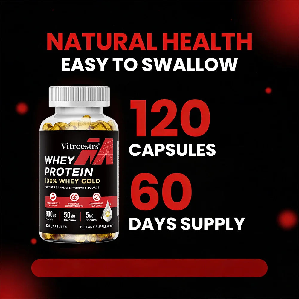 Whey Protein Capsules – High Concentration, Promotes Post-workout Recovery,  Build Abdominal Muscle &amp; Athletic