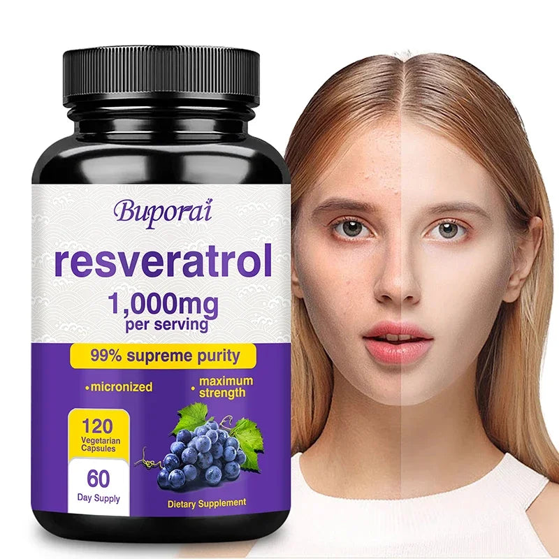 Resveratrol Supplement - 99% Trans-resveratrol, Healthy Aging, Brain &amp; Heart Support, AntioxidantSupplementsSupplements
