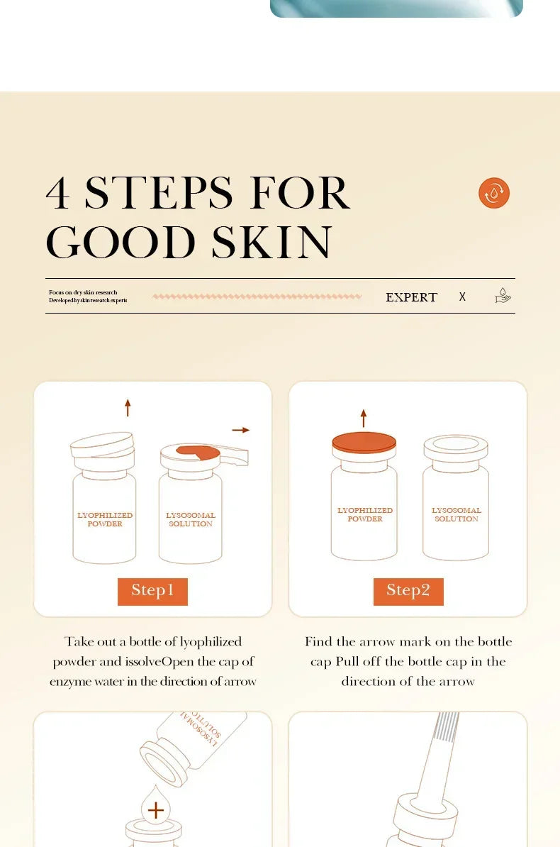 Facial  Serum Yeast Freeze-Dried Power Skin Care Set Shrink Pores Moisturizing Brighten Anti Aging Peptides Essence