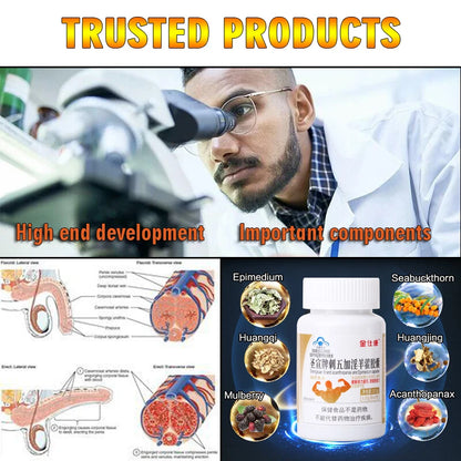 Powerful High Purity Epimedium Supplements Natural Organic Shilajit Erection Pill Improve Performance Increase Size than MAca
