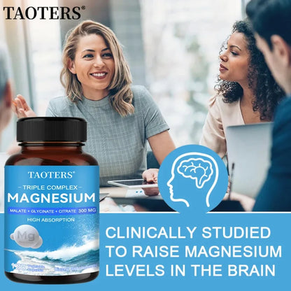 Triple Magnesium Complex Supplement - Contains Magnesium Glycine, Malate, and Citrate To Relax Muscles and Improve Sleep