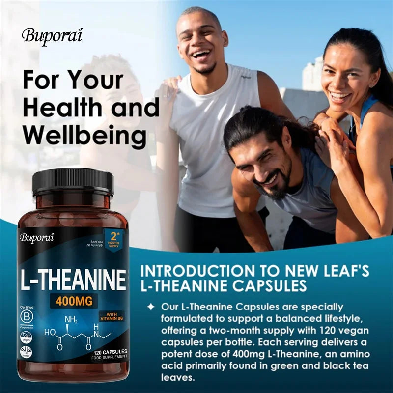 L-Theanine 400MG - Improve Mood and Reduce Anxiety, Enhancing Concentration and Cognitive Function