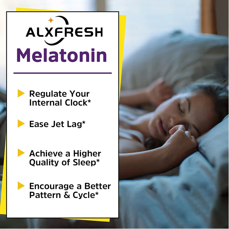 Alxfresh Melatonin 10 mg Supplement Fast Dissolve 60/120 Tablets | Drug Free | Vegetarian, Non-GMO, Gluten Free