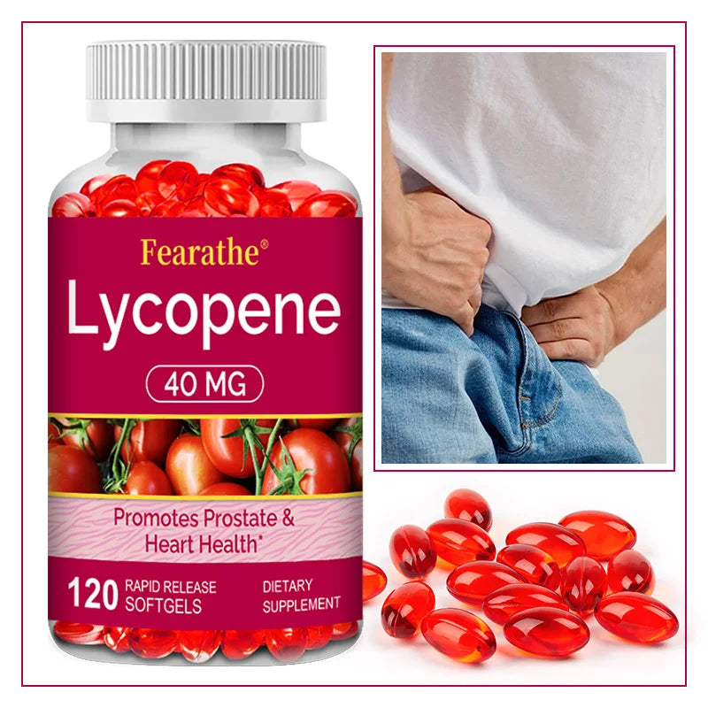 Premium Lycopene 40mg, Dietary Supplement for Prostate, Antioxidant, Heart, Skin &amp; Immune Health, Non-GMO, 30/60/120 Softgels