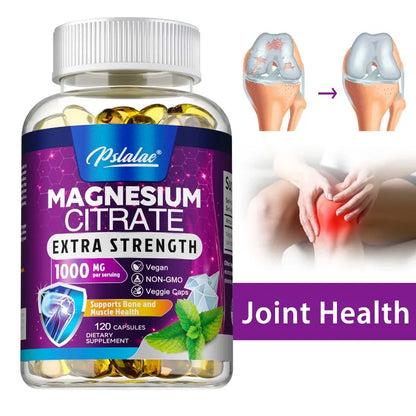 Magnesium Citrate 1000 Mg - Supplement for Stress, Relaxation, Bone, Sleep, Heart Health, Nerve, Muscle &amp; Metabolism