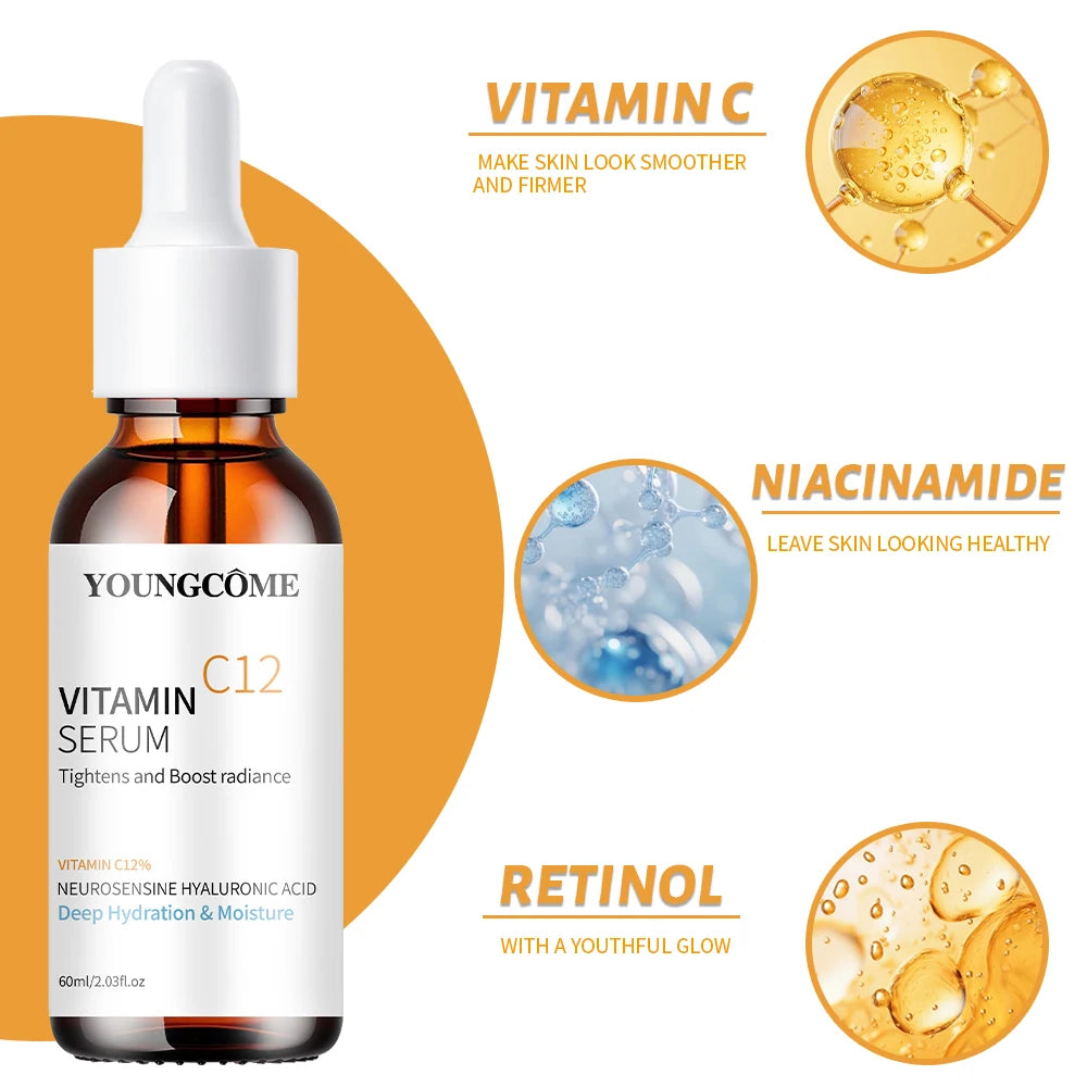 Vitamin C12 Antioxidant Face Serum - Lightweight Texture, Boost Skin Radiance, All Skin, Daily Hydrating Care