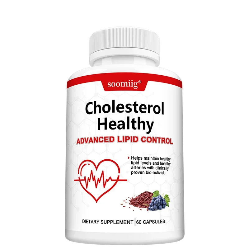 Cholesterol Supplements, Red Yeast Rice &amp; Grape Seed Extract, Supports Heart Health, Cholesterol Balance, Skin &amp; Eye Wellness