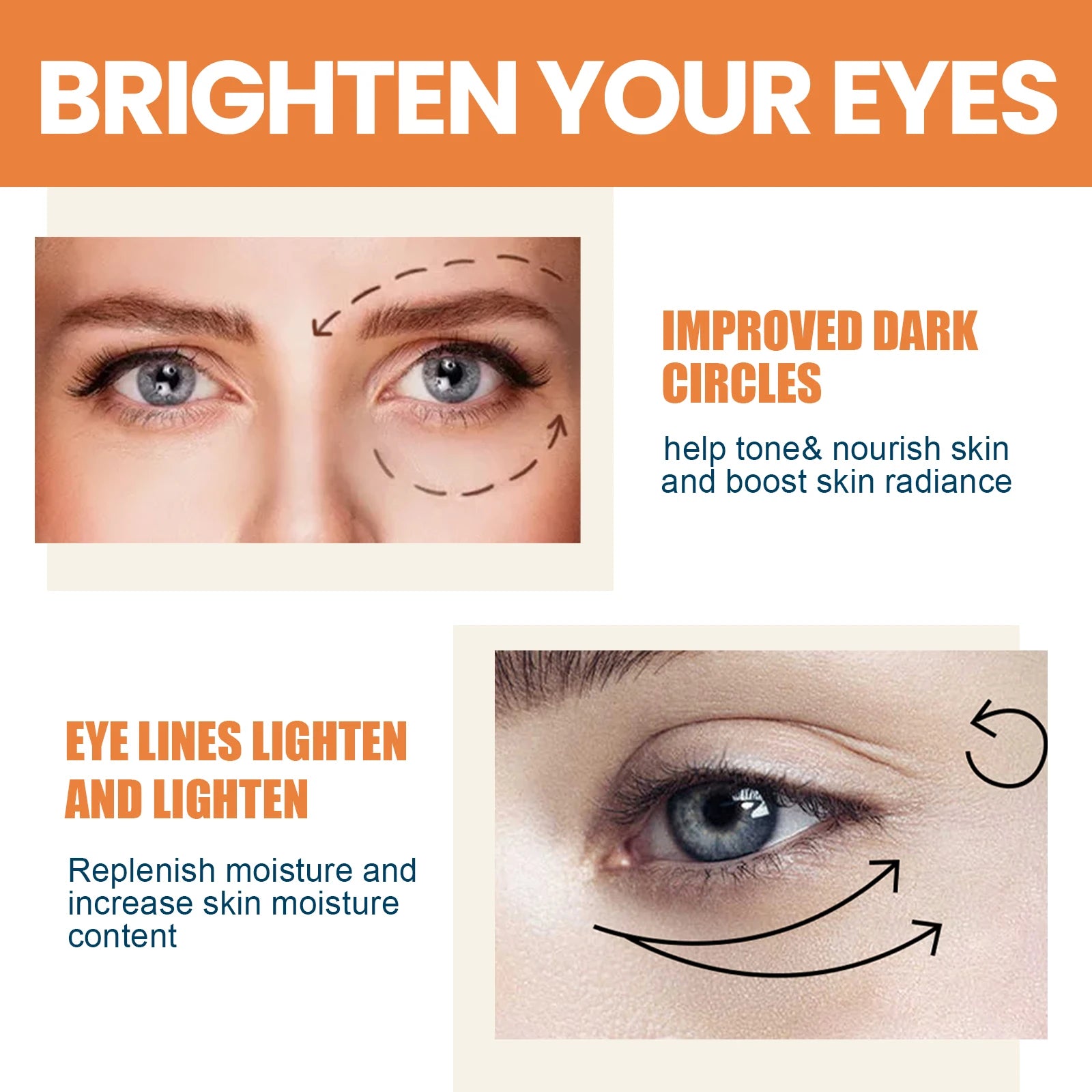 Vitamin C Eye Balm Moisturizing Eye Bag Removal Dark Circles Reduce Fine Lines Anti Puffiness Brightening Eye Cream Stick