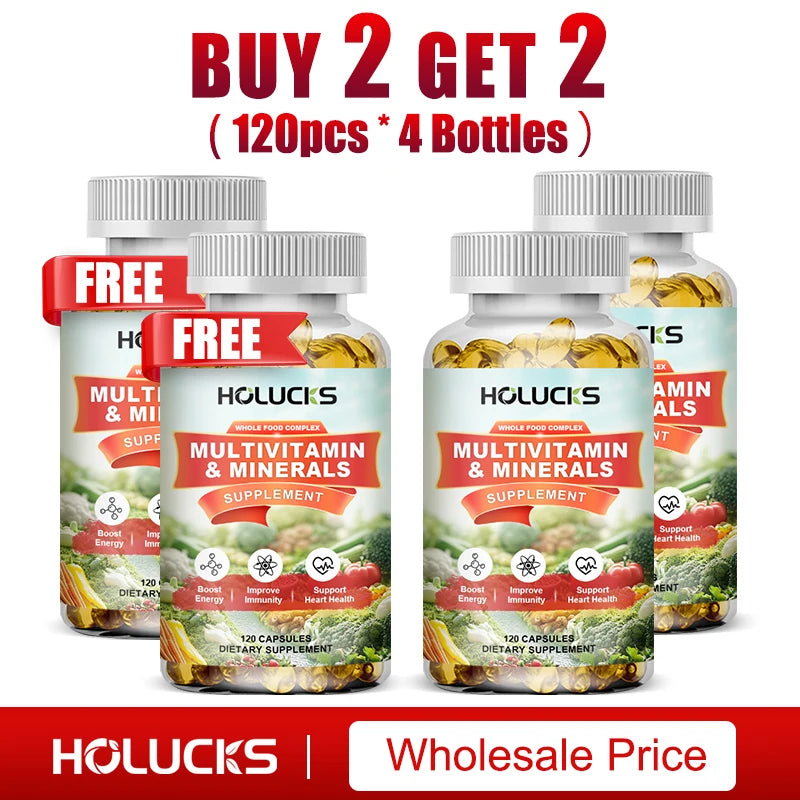 HOLUCKS Multivitamins &amp; Multiminerals Supplement with Methylated Vitamins Chelated Minerals for Energy, Focus &amp; Immune Health