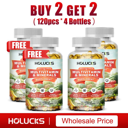 HOLUCKS Multivitamins &amp; Multiminerals Supplement with Methylated Vitamins Chelated Minerals for Energy, Focus &amp; Immune Health