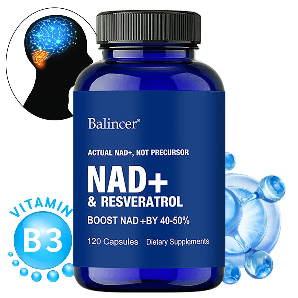 Resveratrol NAD+ Supplement - Support Cellular Health, Stamina &amp; Healthy Aging, Supports DNA Repair and Healthy Metabolism