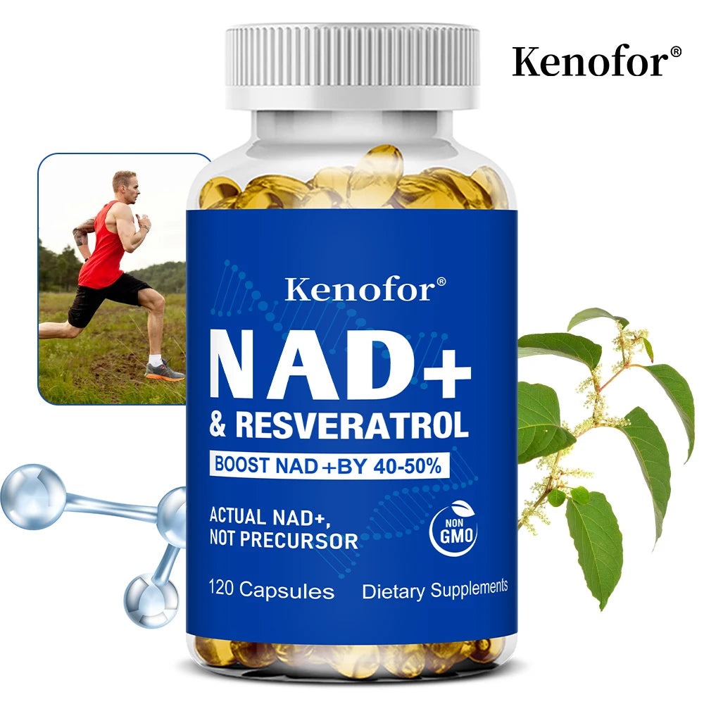 Kenofor NAD+ Supplements with Resveratrol - Anti-Aging, Supports Natural Energy - Improve The Immune System Veggie Capsuels