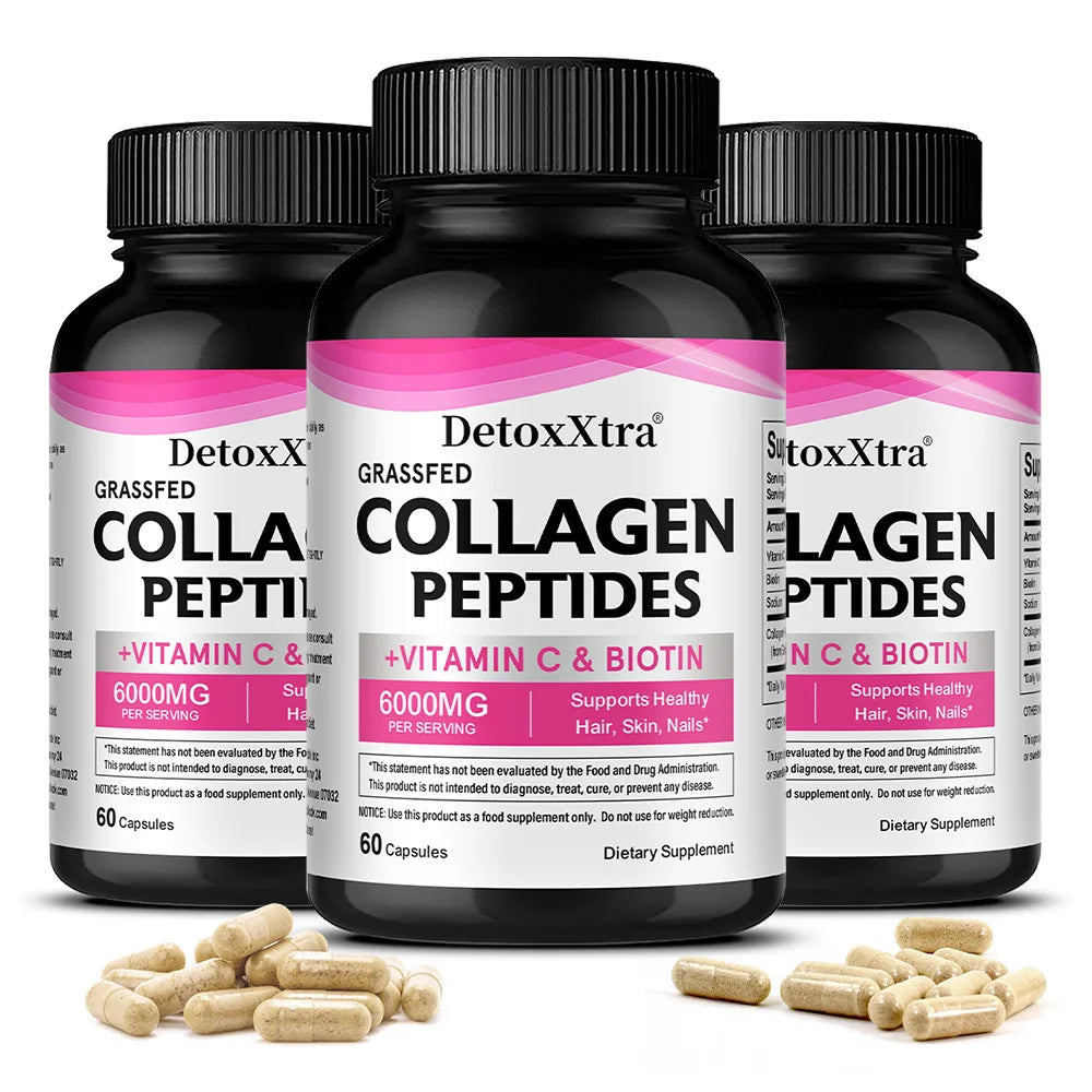 Collagen Supplement with Vitamin C &amp; Biotin – Supports Hair, Skin, Nails, Joints, Bone &amp; Anti-Aging, Skin Whitening Antioxidants